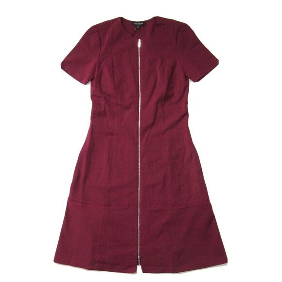 NWT Lafayette 148 New York Sonya in Brandywine Stretch Ponte Zip Front Dress 2 - Picture 2 of 7